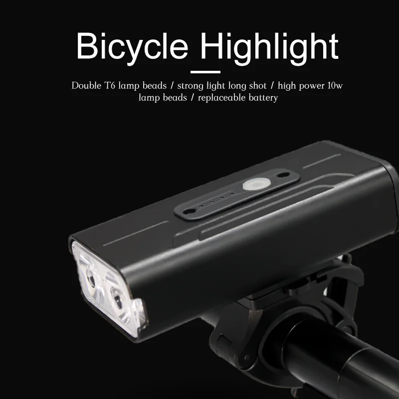 Bike Light 800Lumens USB Rechargeable Light Bicycle Power Bank LED Bicycle Lamp 18650 Cycling Flashlight for Bicycle Lights