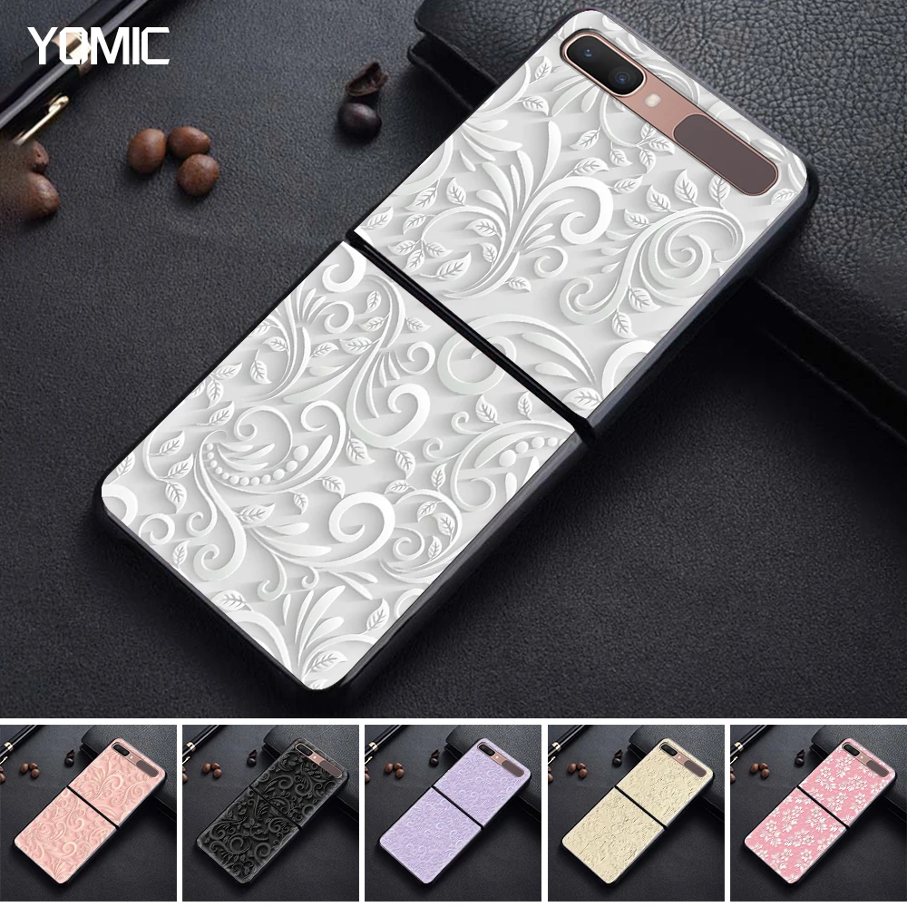 Beautiful Print Case for Samsung Galaxy ZFlip5 5G Z Flip ZFlip3 ZFlip4 5G Segmented Protect Black Hard PC Phone Bags Cover