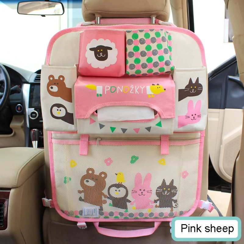 Cartoon Car Seat Back Storage Hang Bag Organizer Car styling Baby Product Varia Stowing Tidying Automobile Interior Accessories