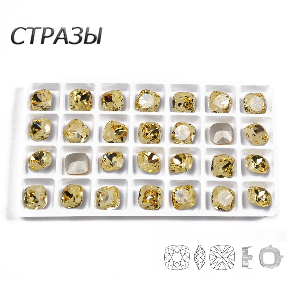 CTPA3bI Shiny Sparkle Crystal Jonquil Color Strass Sew on Rhinestones DIY Clothes Dress Handbag Sewing Rhinestone Decoration