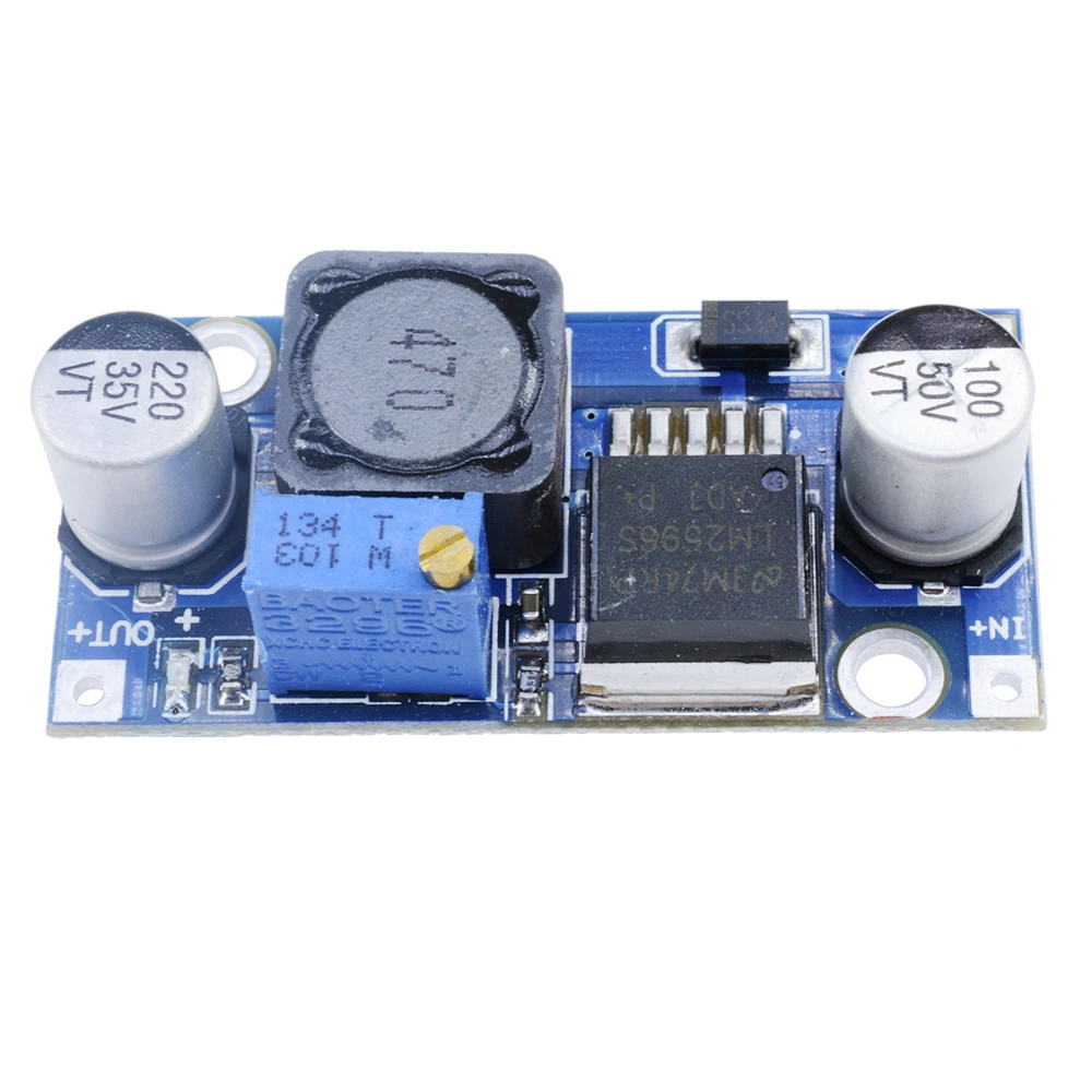 Módulo de reducción LM2596, convertidor de DC-DC, salida de fuente de alimentación, 1,25 V-30V, 1 Uds.
