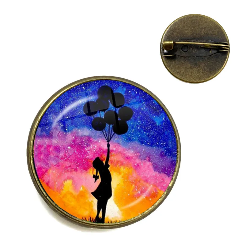 2021 New The Little Prince Pin Glass Dome Cabochon Hand Craft Jewelry Prince With Fox Lapel Pin Brooch