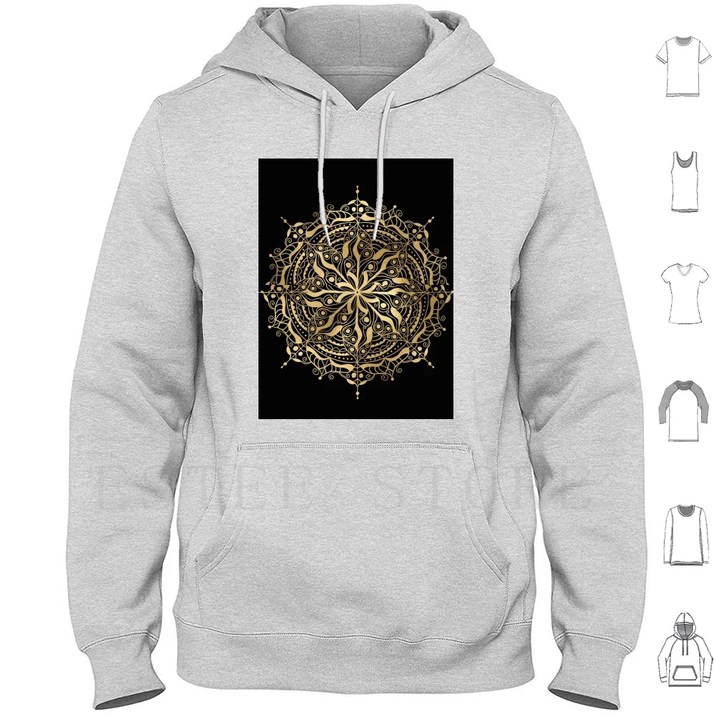 Gold Mandala Hoodie Long Sleeve Golden Chic Yoga