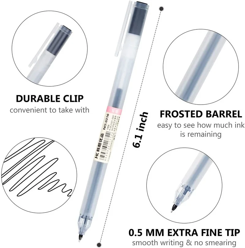 12 canetas de gel com tinta 0.5mm, caneta esferográfica de ponto fino, conjunto de cores de papelaria, canetas bonitas, estilo de moda, escola, materiais de escritório, presentes
