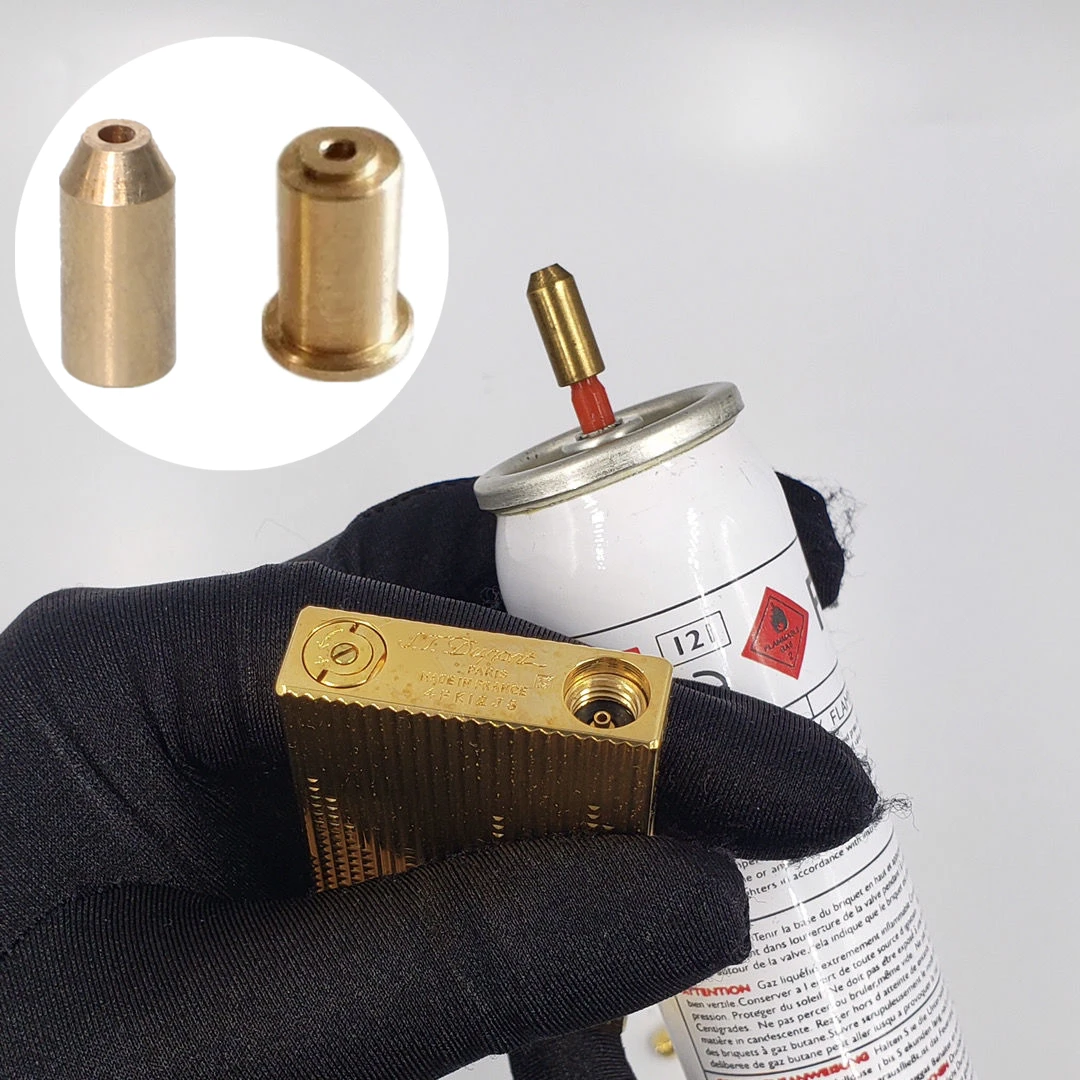 

2pcs/Lot Gas Refill Copper Brass Nozzle Adapter & Steel Wheel For Dupont L2/Gatsby Grinding Wheel Lighter Repair Accessory