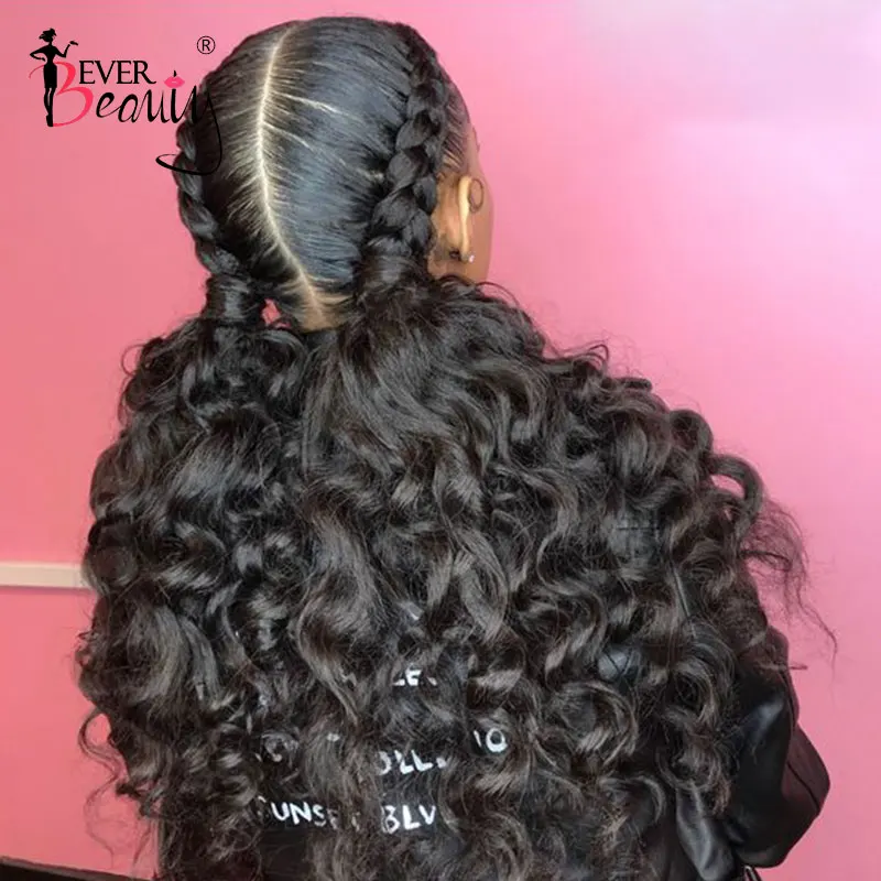 180 Density Full Lace Human Hair Wigs Pre Plucked With Baby Hair Brazilian Loose Wave Transparent Full Lace Wigs EverBeauty Remy