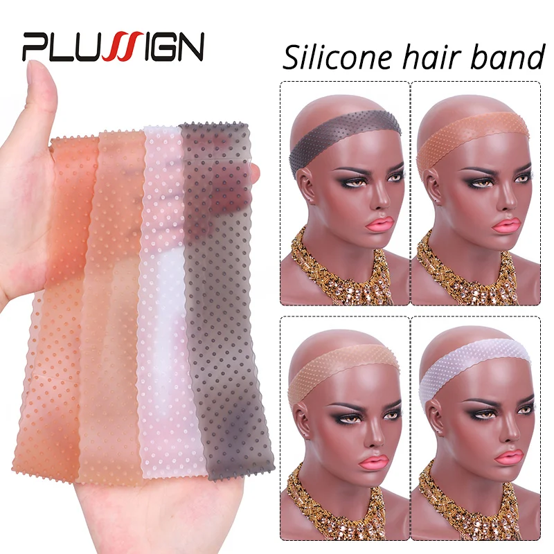 3-5Pcs Non Slip Wig Grip Band Transparent Silicone Hair Wig Band Extra Hold Headband Elastic Bands For Wigs Medium Large Size