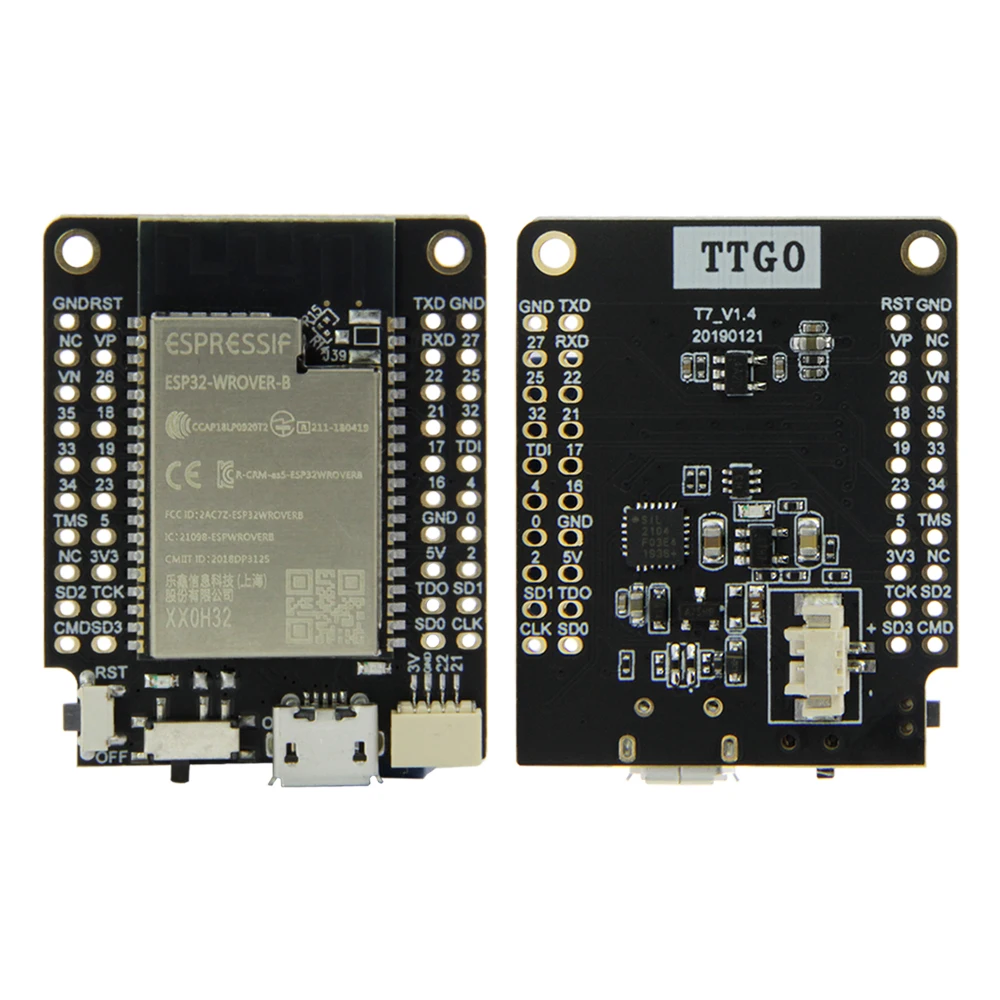 LILYGO® TTGO T7 V1.5 Mini32 ESP32-WROVER-B PSRAM Wi-Fi Bluetooth Module Flash 4MB / PSRAM 8MB Development Board