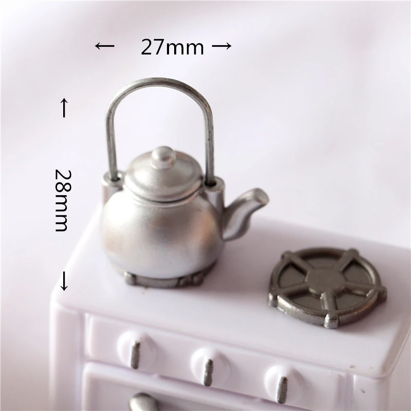 1 set Kids Pretend Toy Mini Doll House Furniture Dollhouse Kettle Pot Miniature Kitchen Kettle water cup set