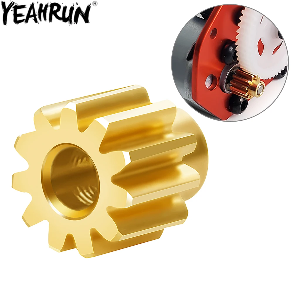 

YEAHRUN Brass Motor Gear 11T Transmission Pinion Gears for 1/24 RC Micro Crawler Axial SCX24 All Series Upgrade Parts