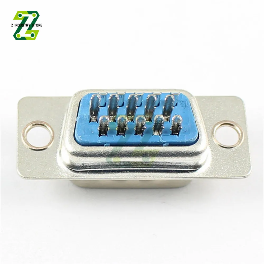 5PCS DB15 Connector VGA Socket Connector Adapter 3 Row Solder Type Male Plug Socket Converter D-SUB