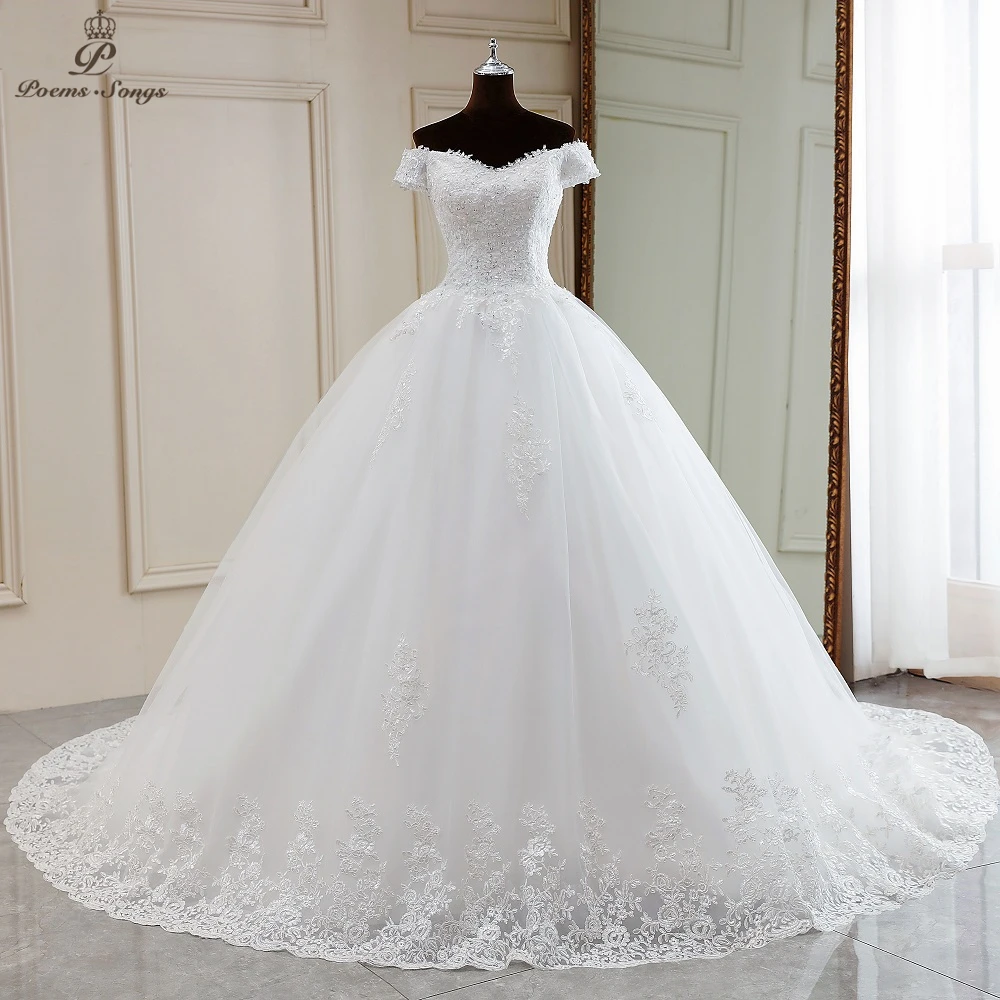 Customized New Elegant Sexy Boat-neck style Beautiful wedding dress marriage dress robe de mariee vestidos de novia wedding gown