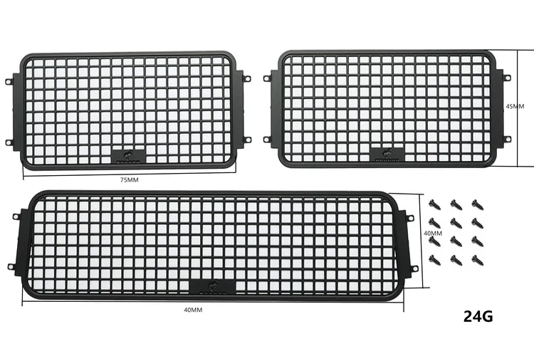 for TRX4 Bronco 2021  RC Crawler Car Upgrade Accessories Metal Three-dimensional Car Window Netting Side+rear Window Netting