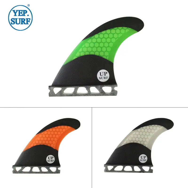 UP-Surf Single Tab Fins Honeycomb carbon fiber Material Surf M/L Size Fins Good Quality Tri Set Fins Hot Sales Free Shipping