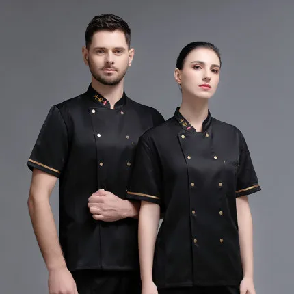 Hochwertigen Koch Kleidung Kühlen Atmungs Bäckerei Dessert Frauen Männer Sommer Hemd Barbershop Kochen Kochjacke Küche Hotel Uniform