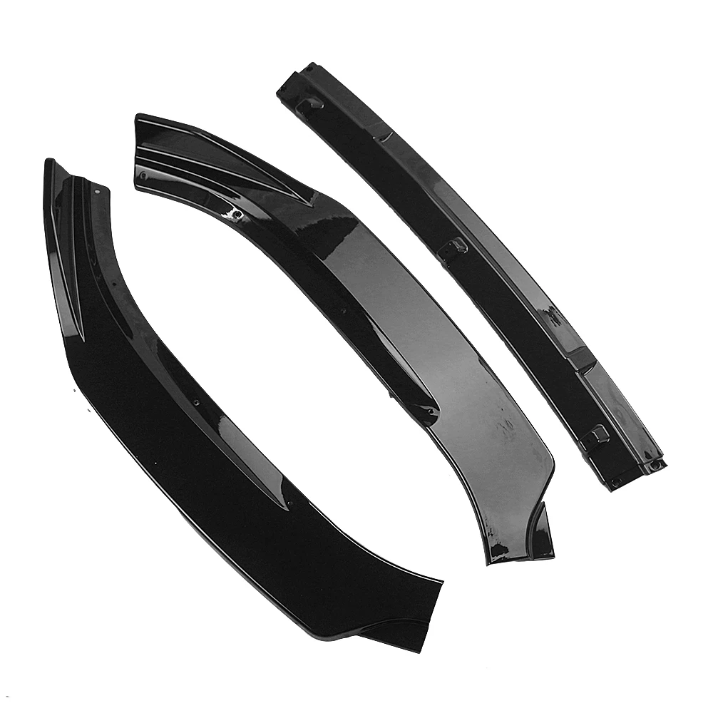 For Mazda 3 Axela 2014-2018 Front Bumper Spoiler Lip Gloss Black/Carbon Fiber Look Lower Guard Plate Blade Body Kit Splitter