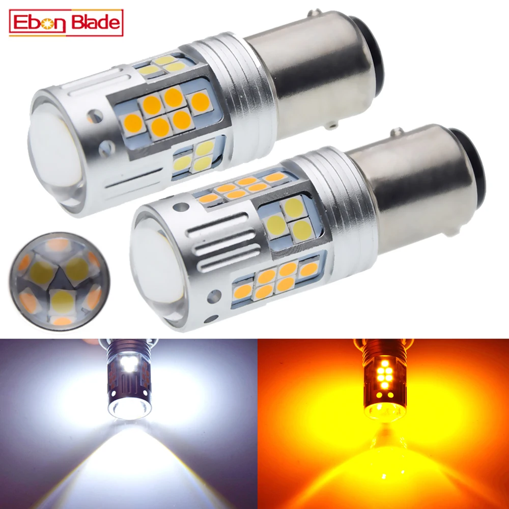 

Pair Auto LED Signal Lamp 1157 BAY15D P21/5W T20 7443 T25 3157 White/Amber Dual Color Switchback Turn DRL Bulb Car Light 12V DC