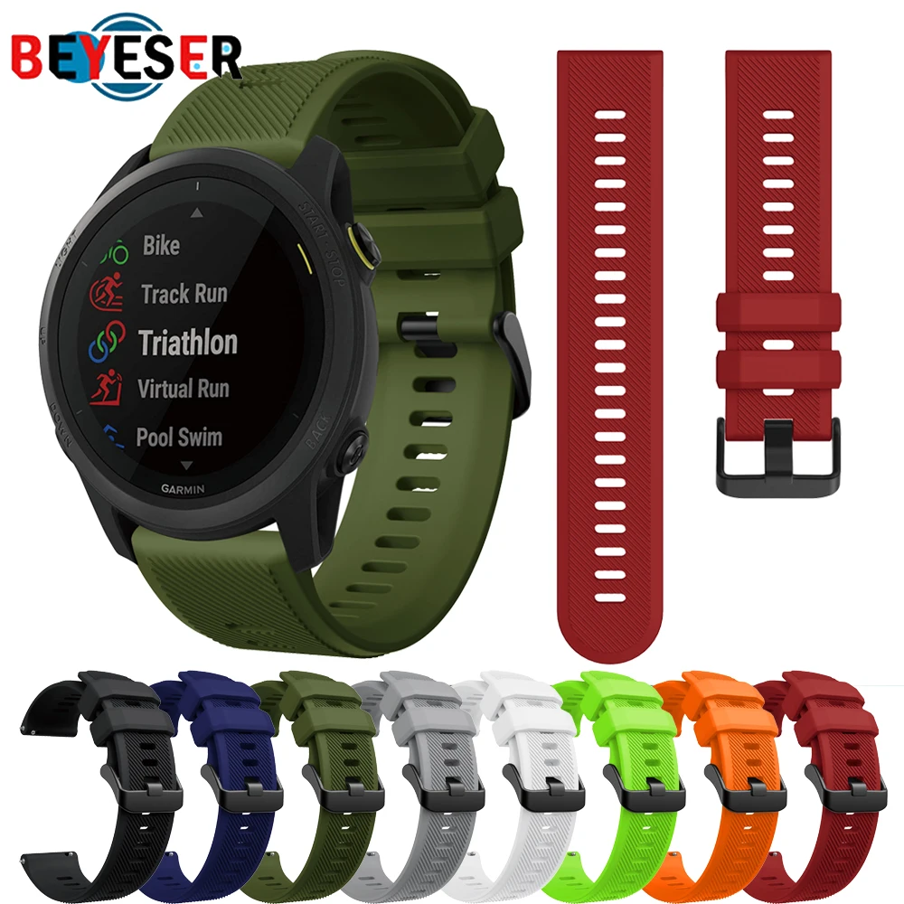 

22MM Colorful Soft Silicone Sport Strap For Garmin Forerunner 745 /Huami Amazfit GTR 47MM/GTR 2/Pace Smart Watch Strap Wristband