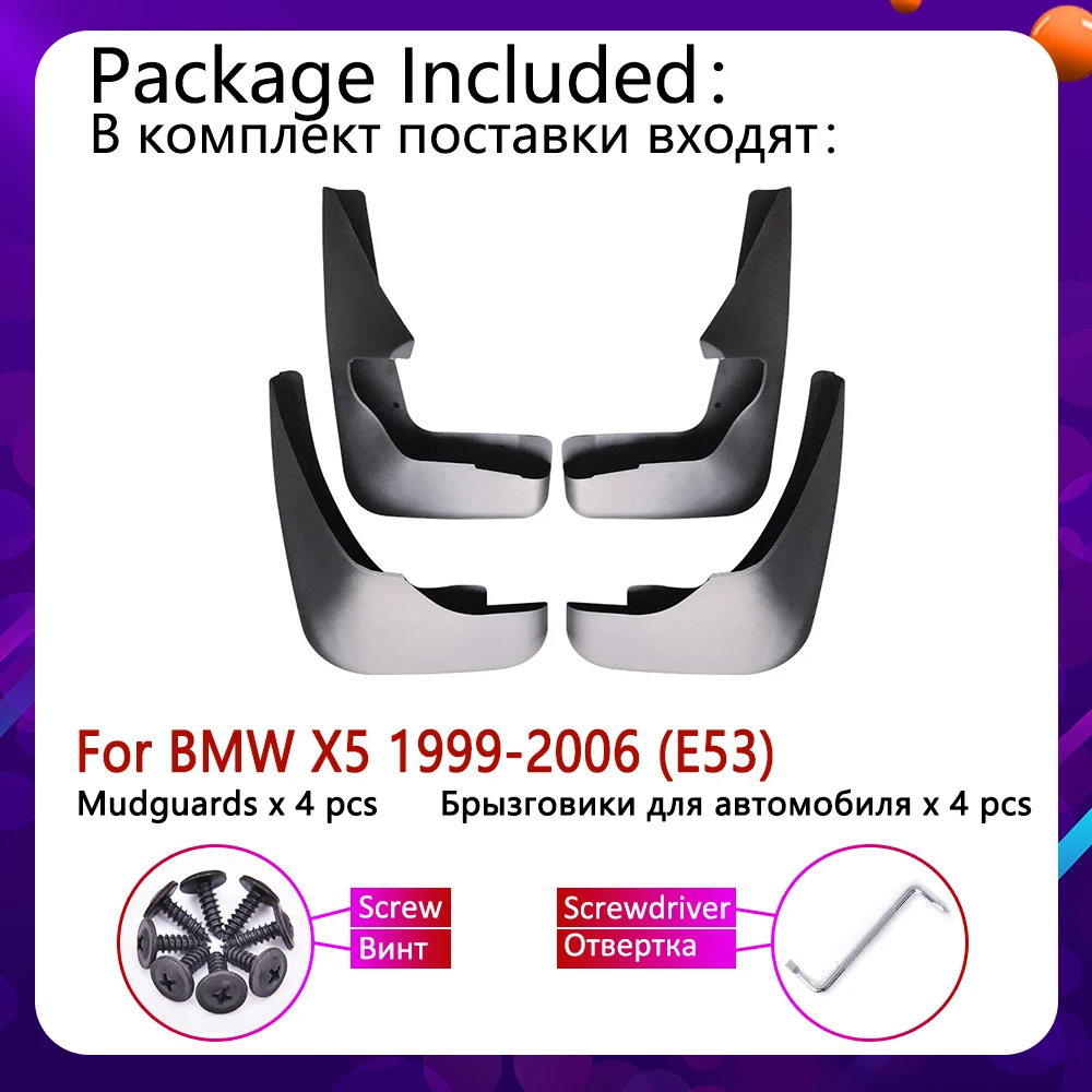 Car Mudflaps for BMW X5 E53 1999~2006 Fender Mud Flaps Guard Splash Flap Mudguards Accessories 2000 2001 2002 2003 2004 2005