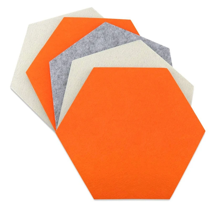 10Pcs Hexagon Felt Board Hexagonal Felt Wall Sticker Multifunction 3D Decorative Home Message Board Self-Adhesive Kids Room Base