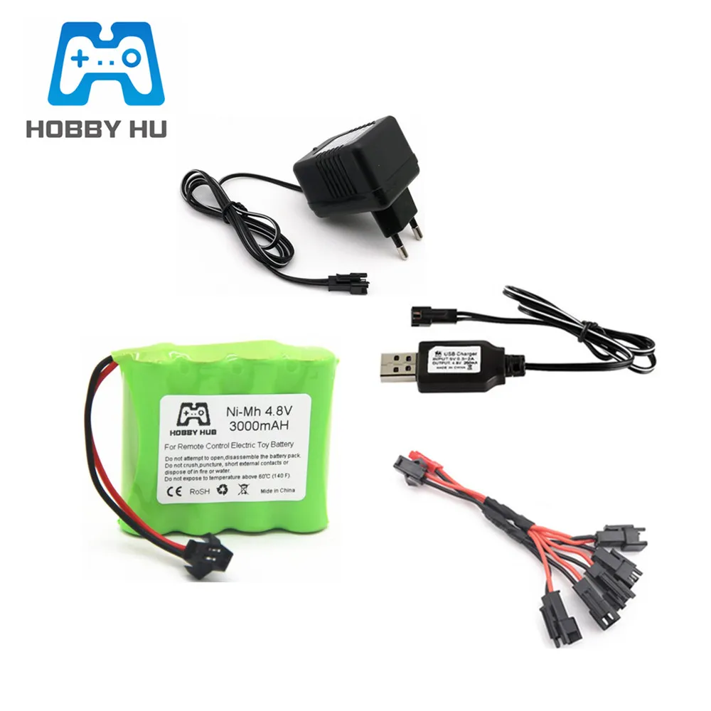 4.8v 3000mah NiMH Ni-MH Battery with Charger For Rc toys Cars Tanks Robots Boats Guns Ni-MH AA 4.8v Rechargeable Battery Pack