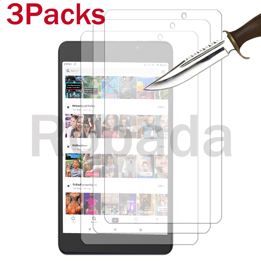 

3 packs tempered glass screen protector for Alldocube iPlay 8T 8'' tablet protective films