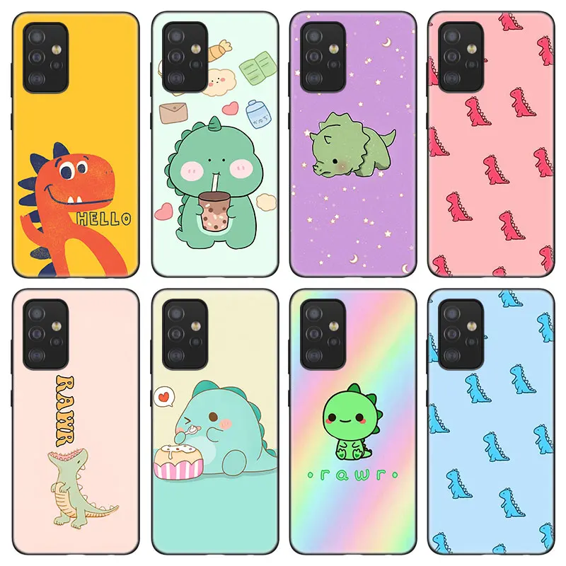 Cute Dinosaur Baby Phone Case For Samsung Galaxy A12 A22 A21S A02S A31 A32 A50 A51 A70 A71 A72 A11 A10S A20S A30S A52 S 5G Cover