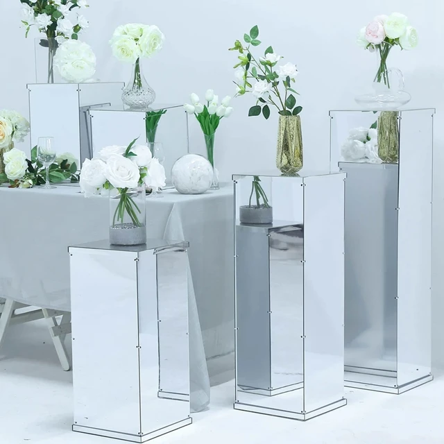 

5pcs/set)Wholesale Acrylic Round Cylinder Plinth white acrylic display plinth for weddng stage yudao448