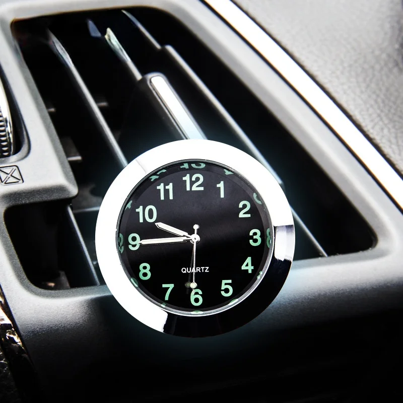 Car Luminous Clock Vent Clip Clock Car Decoration Quartz Watch Digital Clock Car Display Accessories Table Clock Desk Clock