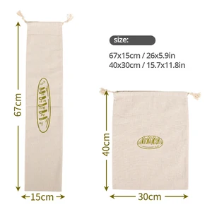 Wiederverwendbare Leinenbrotbeutel, Brotkabelbeutel, hausgemachtes handgefertigtes Brot, Aufbewahrungstasche, Baguette 8 Hauptverkaufsbrot sparen - №5