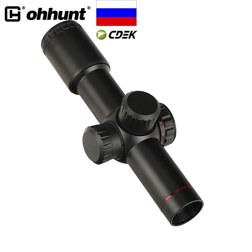 ohhunt 4.5X20E Compact Red Illuminated Glass Etched Reticle Flip-open Lens Caps Scope for hunting