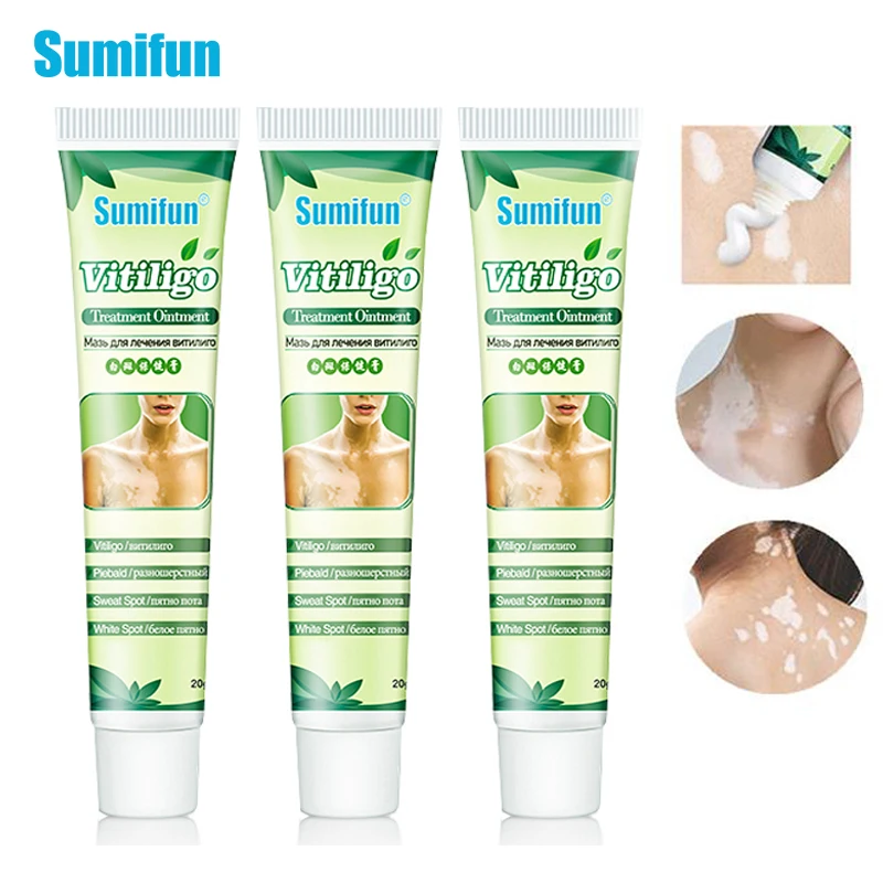 

3pcs Sumifun Vitiligo Treament Cream Antibacterial Psoriasis Localized Ointment Mycosis Leukoplakia Plaster White Spot Cream