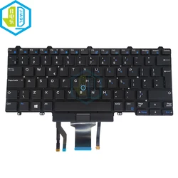 UK GB Backlit Keyboard For Dell Latitude 7450 7470 7470 7480 7490 7350 0W24RK W24RK Laptop Light Trackpoint Keyboards MP-13L86