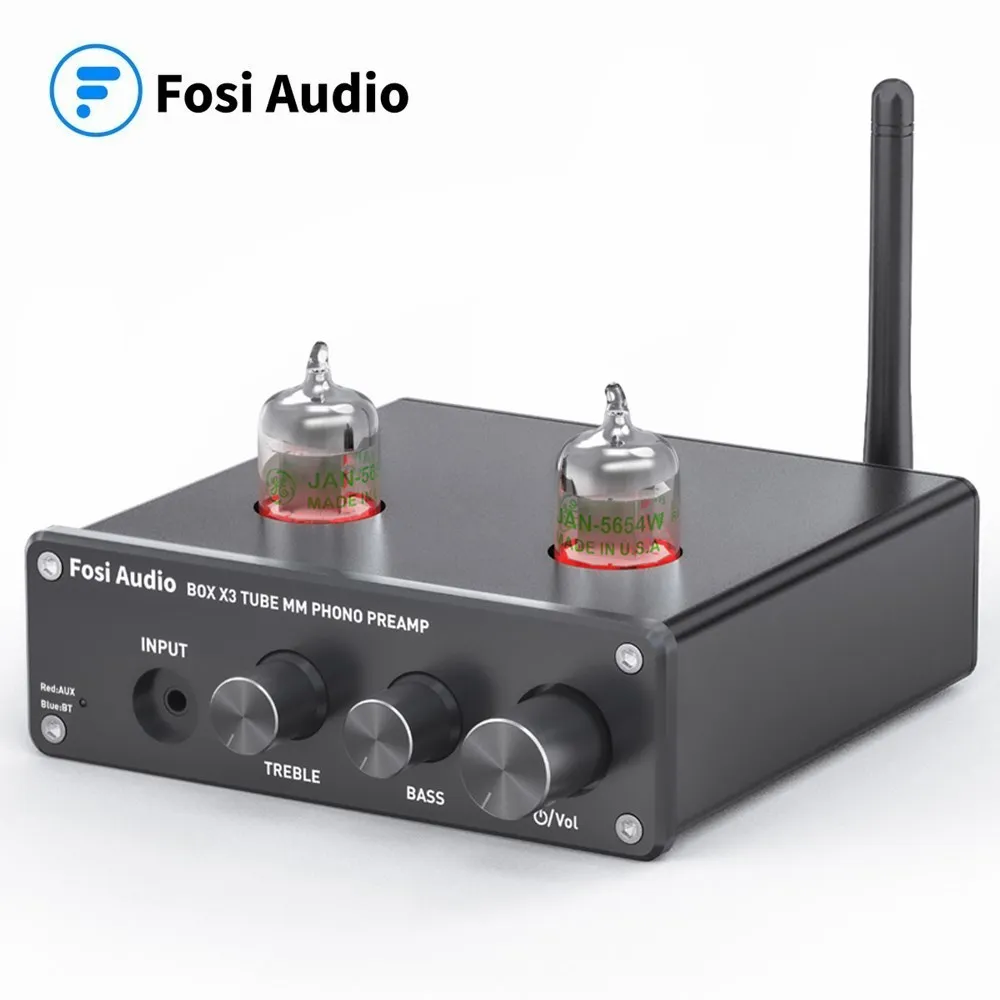 

Fosi Audio Bluetooth Phono Preamp for Turntable Phonograph Preamplifier With GE5654 Vacuum Tube Amplifier HiFi BOX X3