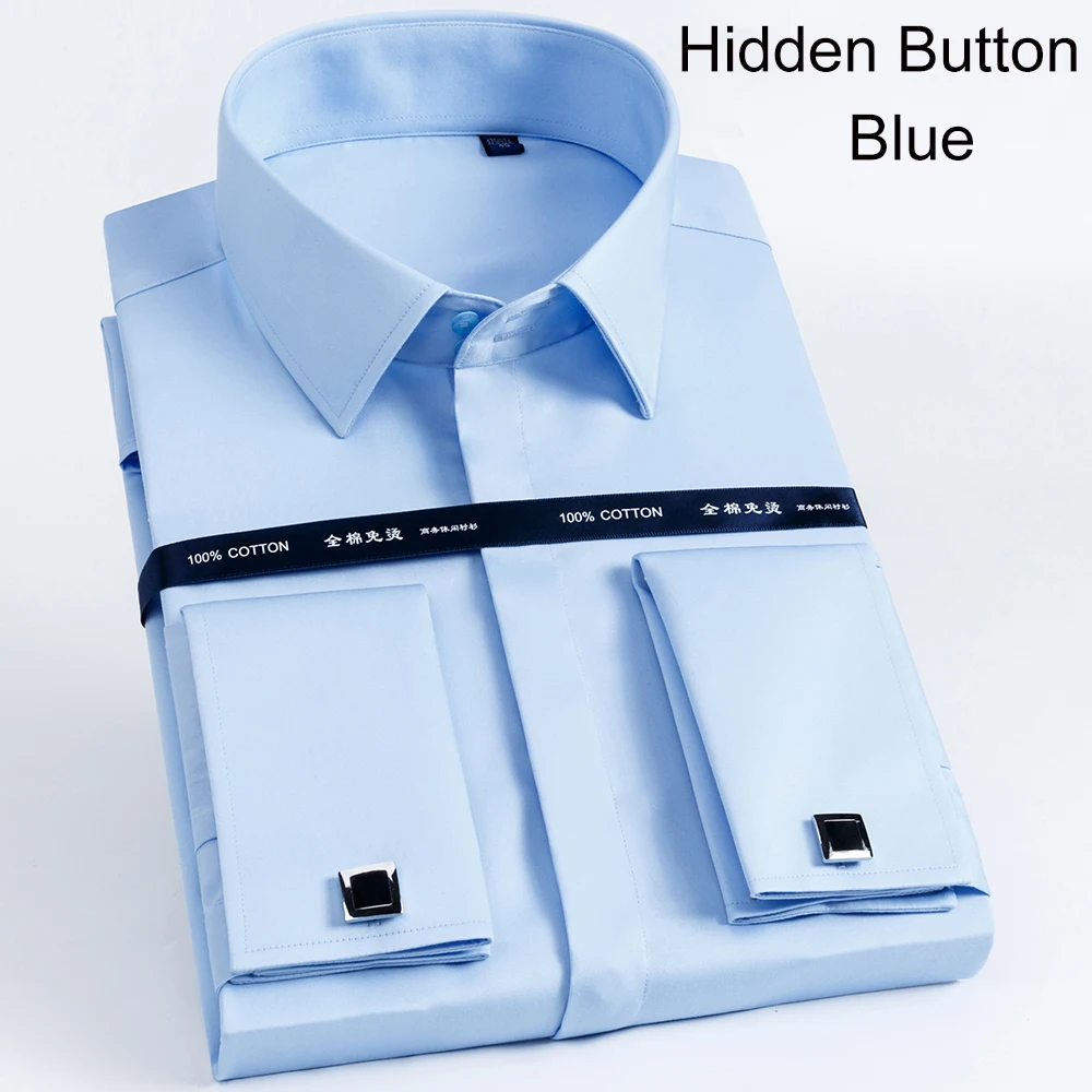 Luxury Mercerized Cotton French Cuff Button Shirts Long Sleeve Men Tuxedo  Wedding Shirt High Quality Dress Shirt with Cufflinks - AliExpress