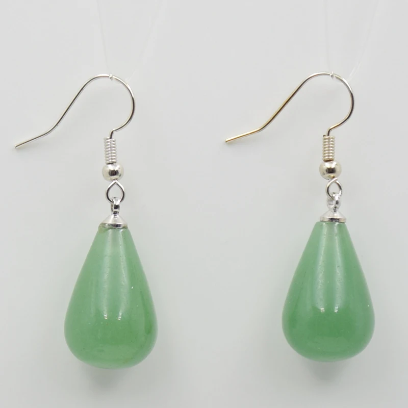 Summer Style Silver Plated Lapis Lazuli Unakite Stone Tear Water Drop Dangel Earrings For Women Fashion Dangler Jewelry