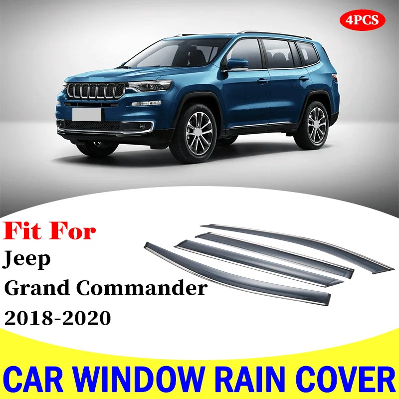 For Jeep Grand Commander window visor car rain shield deflectors awning trim cover exterior rain cover trim car accessories