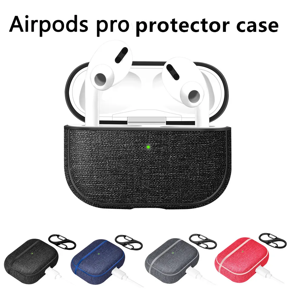 Funda de tela de nailon para Airpods 3 Pro, cubierta dura para auriculares, accesorios de PC, Protector con llavero