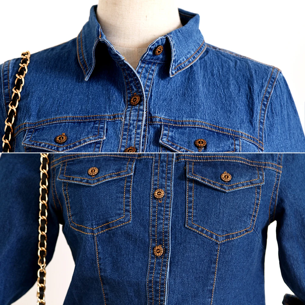 Women Shirts Denim Jean Shirt Blouse Tops New 2020 Spring Summer Ladies Jeans Shirts Casual Womens Blusas Long Sleeve Female Top