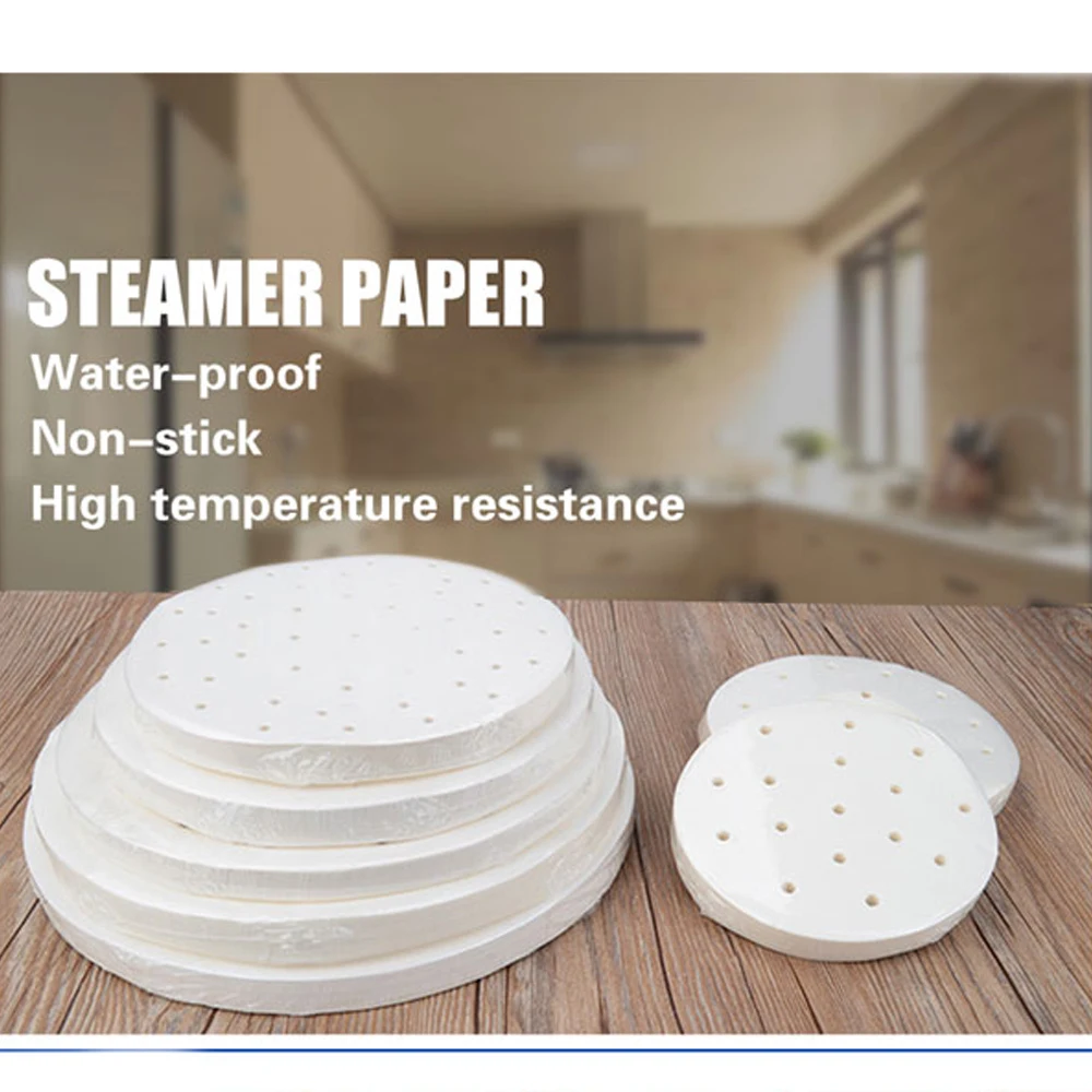 4000pcs 10cm/13cm/15cm Oil Absorbing Paper Fit Hamburger Press Machine Food Grade Burger Meat Pie Pad Bamboo Steamer Kitchen Use