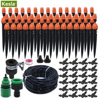 KESLA 25M DIY Micro Drip Irrigation Watering Kits System with 4/7 Adjustable Drippers Automatic Controller for Garden Greenhouse