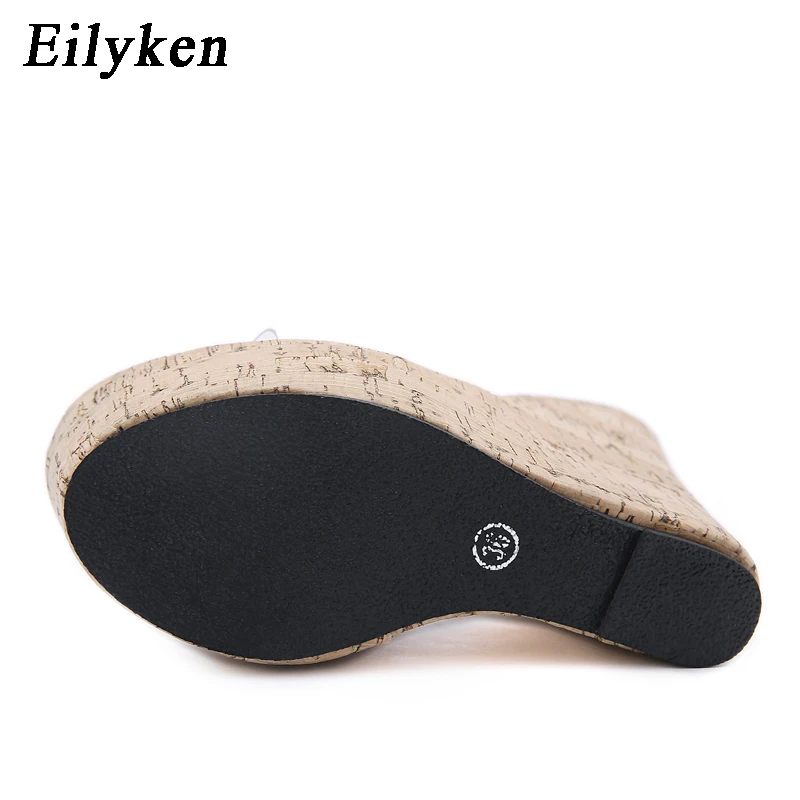 Eilyken 2024 New Summer PVC Transparent Platform Wedges Slippers Sandals Women Fashion High Heels Female Shoes Size 41  42