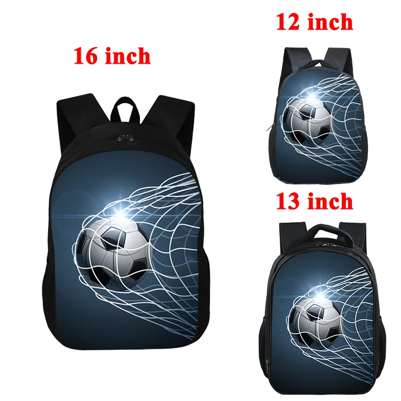 Sac à Dos Imprimé Football pour Jeunes, Cartable d\'École, Grande Capacité, Sacs de Rangement, Sac d\'Ordinateur, Cadeau pour Enfants, Garçons et Bol