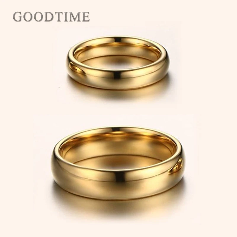 Fashion Tungsten Carbide Ring Gold Color Wedding Band For Couple Lover Party Jewelry Engagement  Anniversary Gift For Men Women