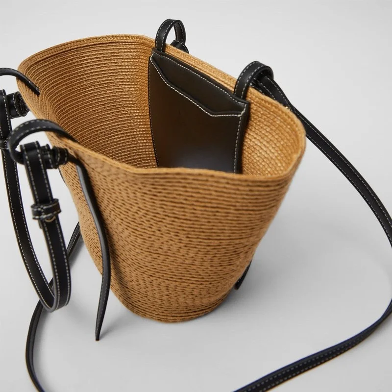 Lady Summer Beach Straw Basket Bags Casual Rattan Large Capacity Totes Women Brands Designer Handbags Wicker Woven Shoulder Bags