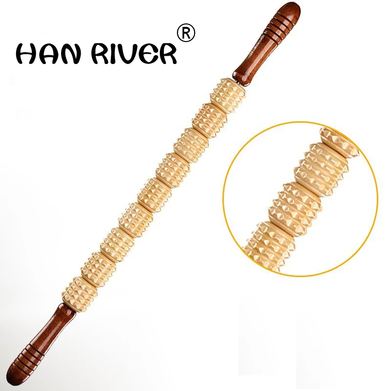 meridian rod body massage roller pounded his waist back massage neck leg wooden massager Full-body massage stick