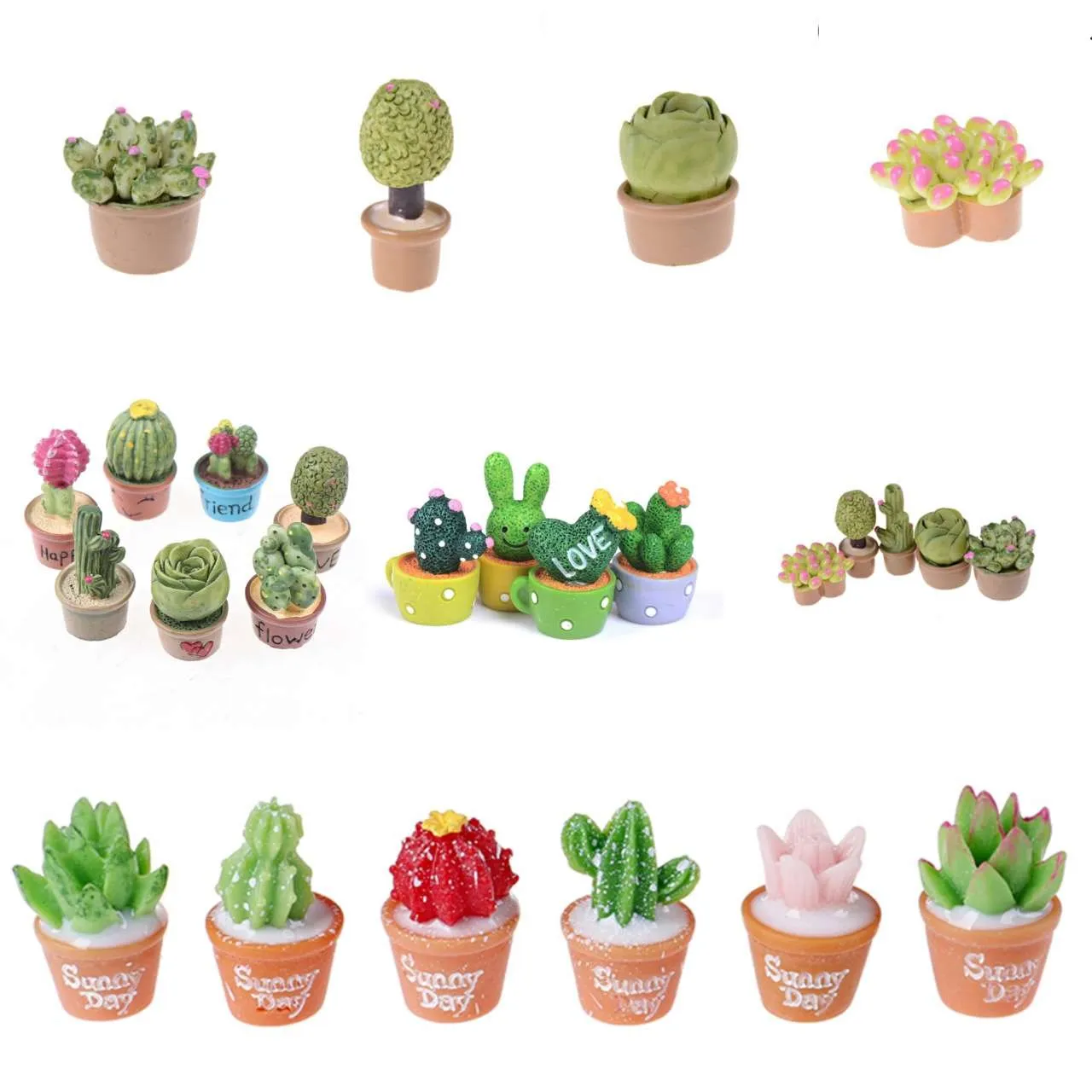 1/2/5Pcs Miniature Plants Cactus Bonsai for Dollhouse Decor Mini Pretend Play Miniaturas Blyth Barbi Doll Accessories Toy random