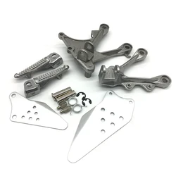 Motorcycle Silver Front Rider Foot Pegs Footrest Bracket Fit For Kawasaki Ninja ZX6R 2005-2008 ZX636 2005-2006