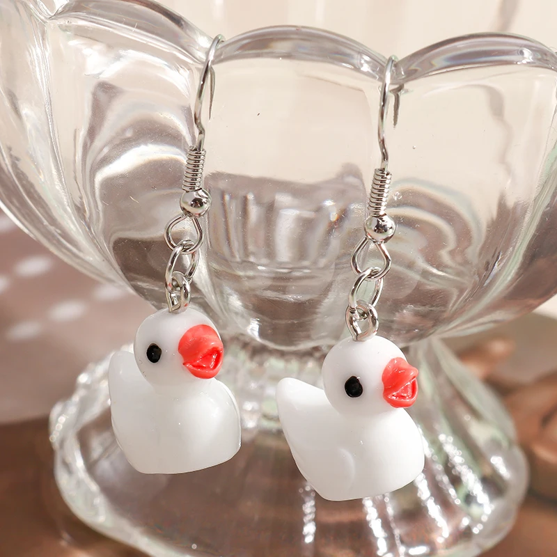 Aihua 3D Cartoon Gelbe Ente Ohrringe für Frauen Mädchen Original Niedliche Ente Tier Baumeln Ohrringe Neuheit Handgemachten Schmuck – Detail 11