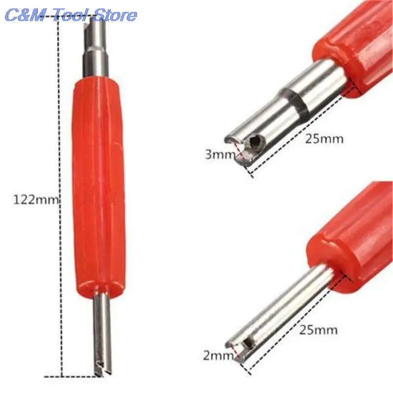 1PC Dual End Car Tire Valve Stem Core Install/Remover Tools Auto Truck Bike Tire Tyre Valve Core Wrench Spanner Repair Tool